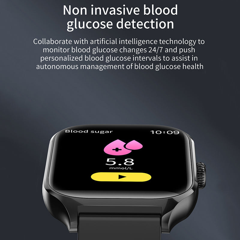HealthGuard Glucose Smartwatch: Advanced Blood Sugar Monitor Wrist Watch - Real-Time Glucose Tracking for Wellness