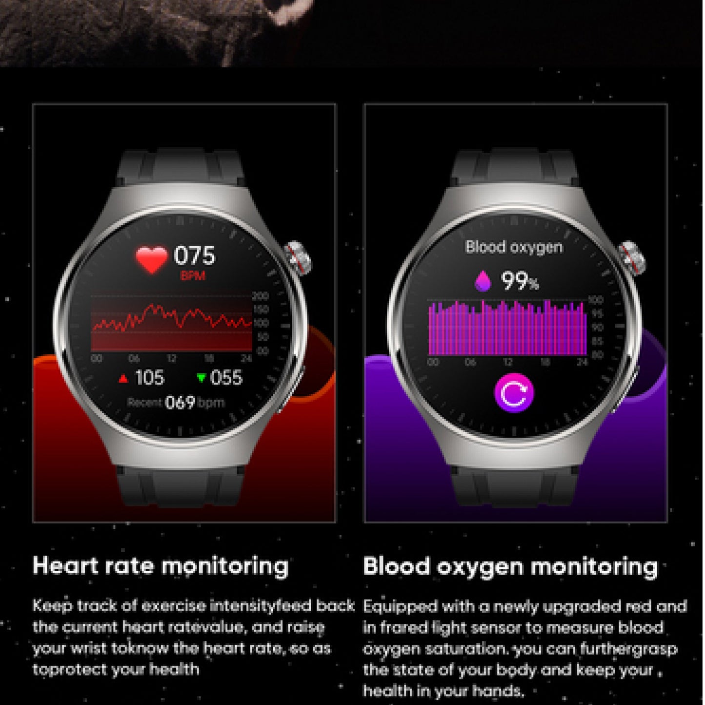 VitalTrack Health Smartwatch: Premium Blood Pressure and Heart Monitor Watch Advanced Health Insights for Wellness
