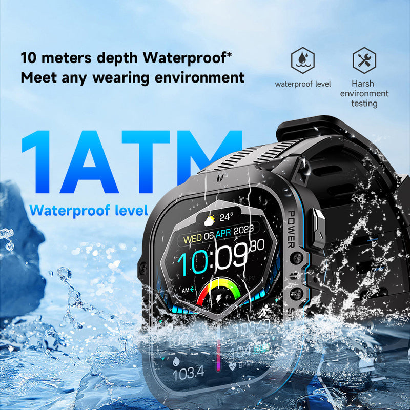 AquaPro Swimming Smartwatch: Waterproof Sports Watch - Ideal for Swimmers, Durable Water-Resistant Fitness Tracker
